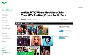 Artists.MTV, Where Musicians Claim Their MTV Profiles, Enters Public ...