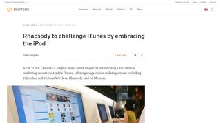 Rhapsody to challenge iTunes by embracing the iPod - Reuters