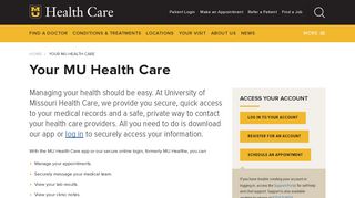 Patient Login - University of Missouri Health Care
