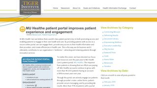 MU Healthe patient portal improves patient experience and engagement