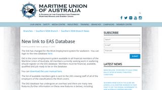 New link to EAS Database - Maritime Union of Australia