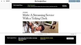 Mubi: A Streaming Service With a Ticking Clock - The New York Times