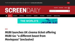 MUBI launches UK cinema ticket offering MUBI Go (exclusive) | News ...