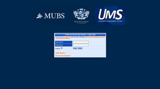 MUBS University BAL System - Login Page