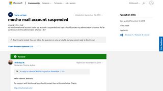 mucho mail account suspended - Microsoft Community