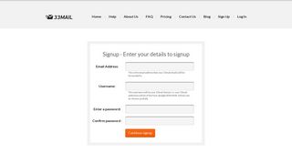 Sign Up - 33mail - Unlimited free disposable email addresses