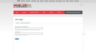 User login | Mueller Water Products