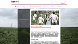 Corporate Social Responsibility - Banking for the ... - MUFG Americas