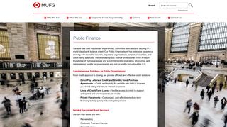 Public Finance - Banking Services for Public Organizations | MUFG ...