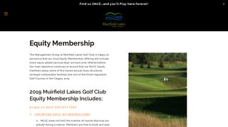 Equity Membership - Muirfield Lakes Golf Club