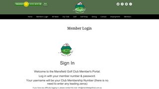 Member Login – Mansfield Golf Club