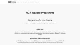 MUJI Reward Programme | MUJI