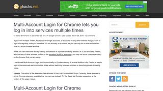 Multi-Account Login for Chrome lets you log in into services multiple ...