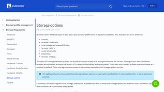 Multilogin Knowledgebase - Storage options