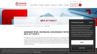 Multifactor Authentication - MFA at Vault | Centrify