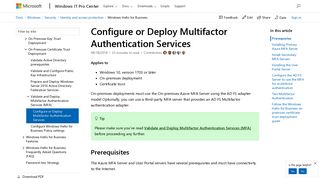 Configure or Deploy Multifactor Authentication Services (Windows ...
