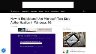 How to Set Up Two Step Authentication in Windows 10 - TechNorms