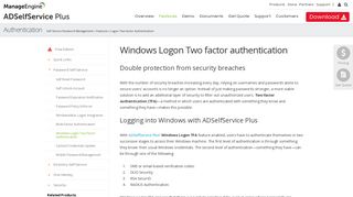 Two-factor Authentication Solution for Windows Logon - ManageEngine