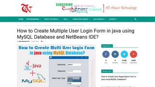 How to Create Multiple User Login Form in java using MySQL ...