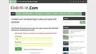 multiple user role based login in php and mysql with SESSION - Web ...