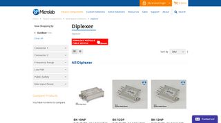 Diplexer - Multi-Band Combiners - Passive Components - Microlab