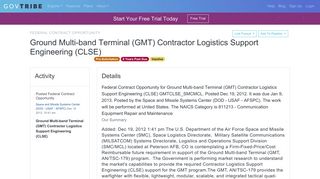 Ground Multi-band Terminal (GMT) Contractor Logistics Support ...