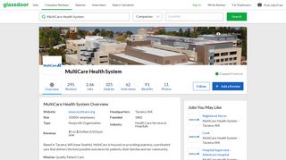 Working at MultiCare Health System | Glassdoor
