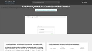 Lead Management Multilinkworld. Login | Lead Management System