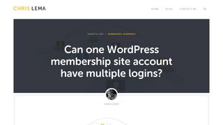 Can one WordPress membership site account have multiple logins?