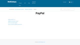Multisafepay: PayPal