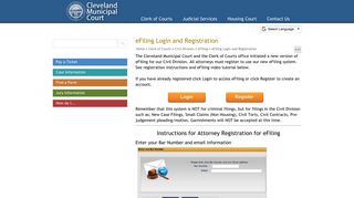 eFiling Login and Registration - Cleveland Municipal Court