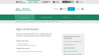 Sign in to My Account - Municipal - BC Pension Corporation
