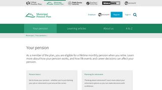 Your pension - Municipal - BC Pension Corporation