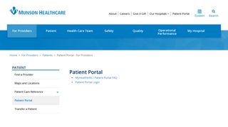 Patient Portal | For Providers | Munson Healthcare | northern Michigan