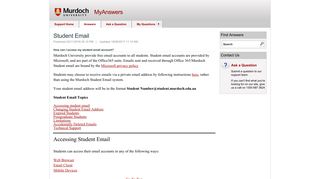 Student Email - MyAnswers - Service