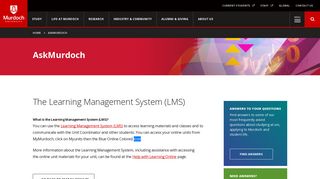 AskMurdoch | The Learning Management System (LMS)