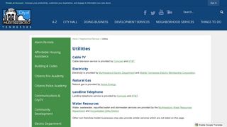 Utilities | Murfreesboro, TN - Official Website