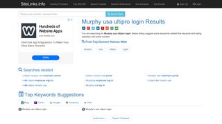 Murphy usa ultipro login Results For Websites Listing - SiteLinks.Info