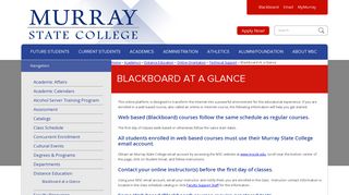 Blackboard At a Glance | Murray State College