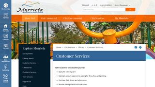 City of Murrieta - Customer Services