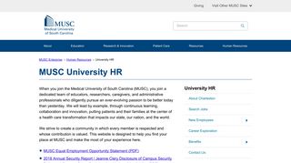 MUSC University HR | Medical University of South Carolina ...