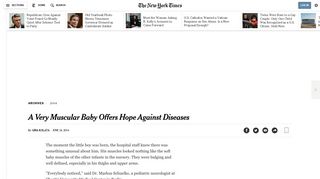 A Very Muscular Baby Offers Hope Against Diseases - The New York ...