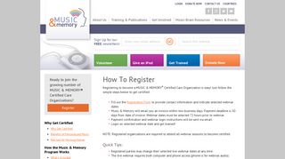 How To Register - Music and Memory