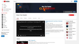 Music Tech Student - YouTube