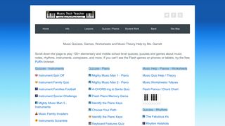 Music Tech Teacher, Music Quizzes, Games, Pianos, Worksheets