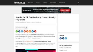 How To Fix Tik Tok Musical.ly Errors - Step By Step Guide - Techblunt