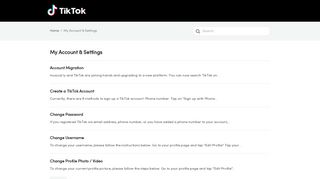 My Account & Settings - TikTok - including musical.ly