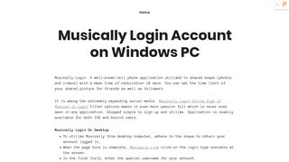 Musically Login Account on Windows PC