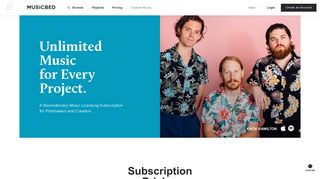Subscription | Music Licensing | Musicbed
