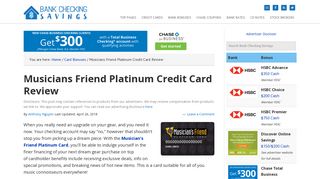 Musicians Friend Platinum Credit Card Review - Bank Checking Savings